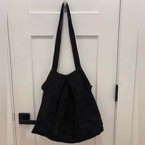 Women’s Black Nylon Shoulder Bag Retro Y2k